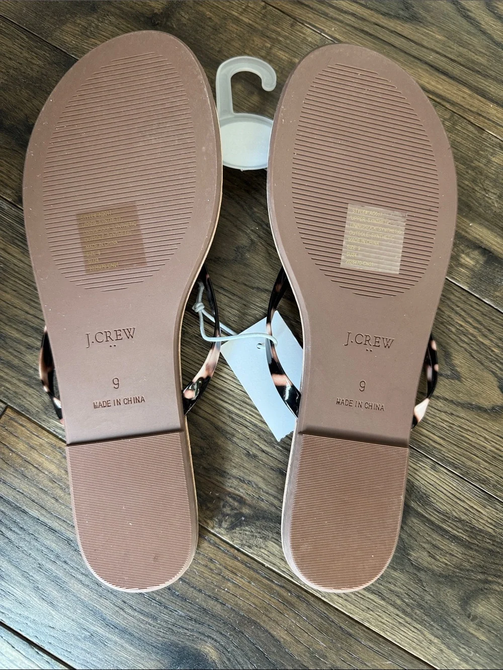 J. Crew Tan Footbed Sandals with Tortoiseshell-Strap Detail